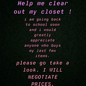 Trying to get rid of my last items before college